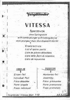 Voigtlander Vitessa manual. Camera Instructions.